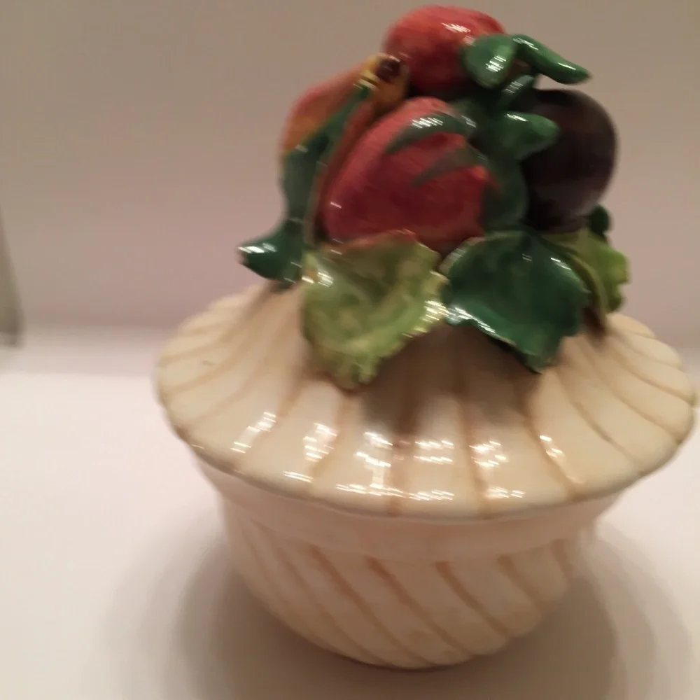 Vintage Handpainted Fruit Basket Small Made In Italy